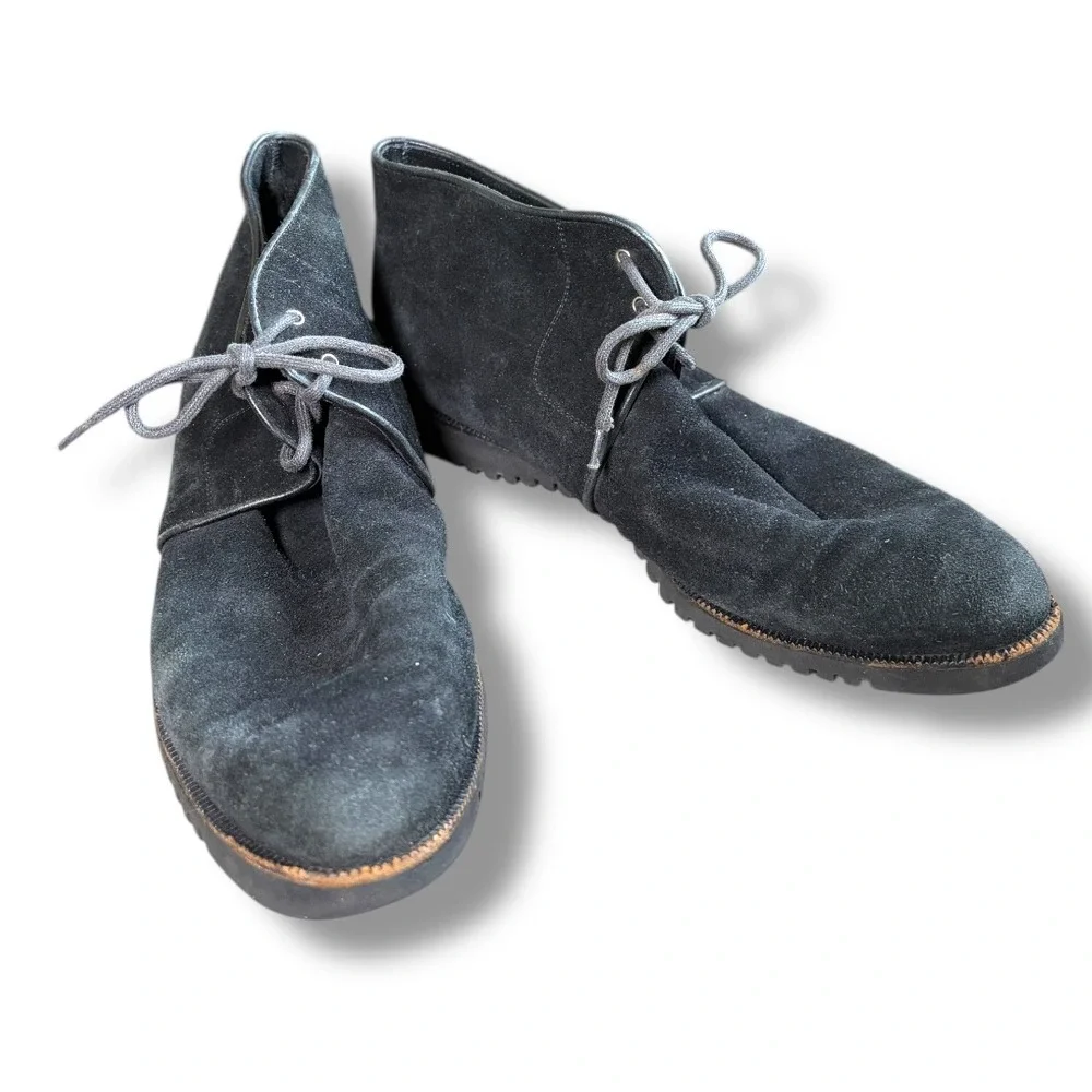 Salvatore Ferragamo Black Suede Fur Lined Chukka Boots Women‎ 8